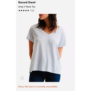 Gerard Darel Andy V Neck Tee Light Blue Short Sleeve T Shirt Women Size 4